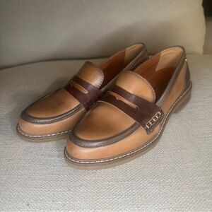 PIKOLINOS Tan and Brown Loafers with Moccasin Stitching